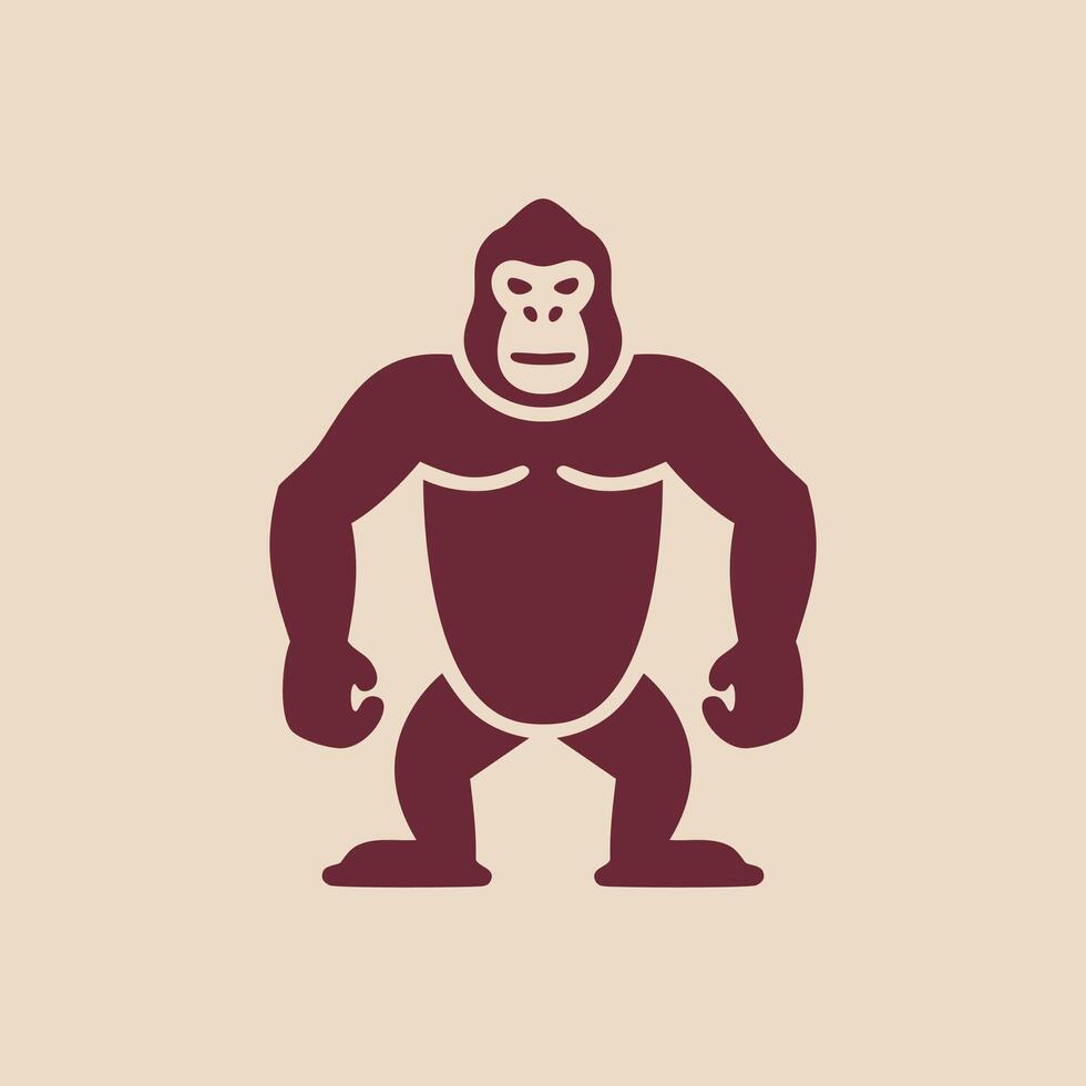A gorilla icon on a beige background design vector
