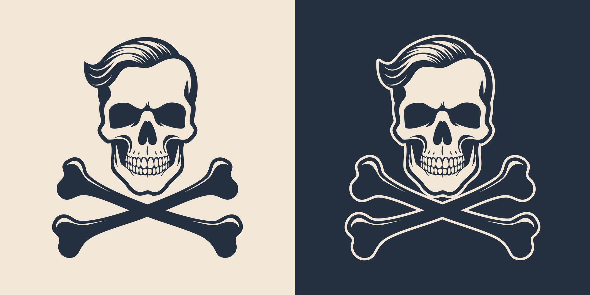 Skull and crossbones tattoo vector