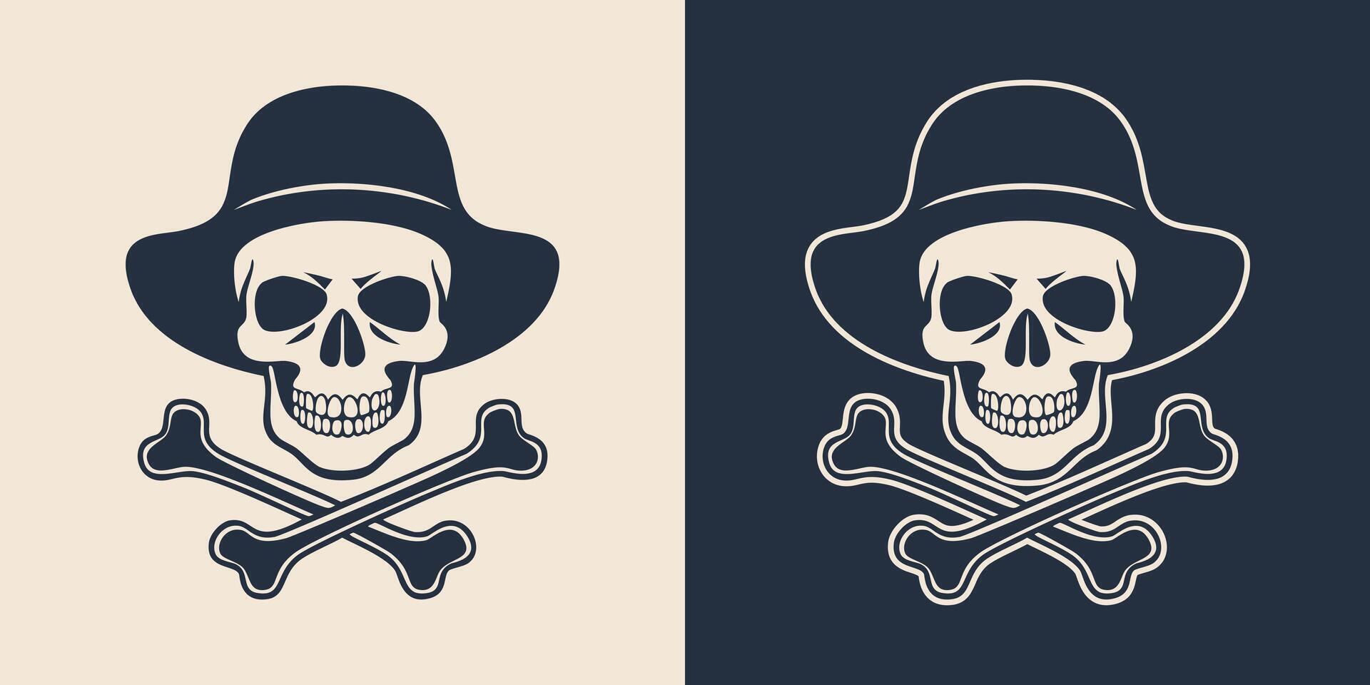 Two different skull and crossbones vector