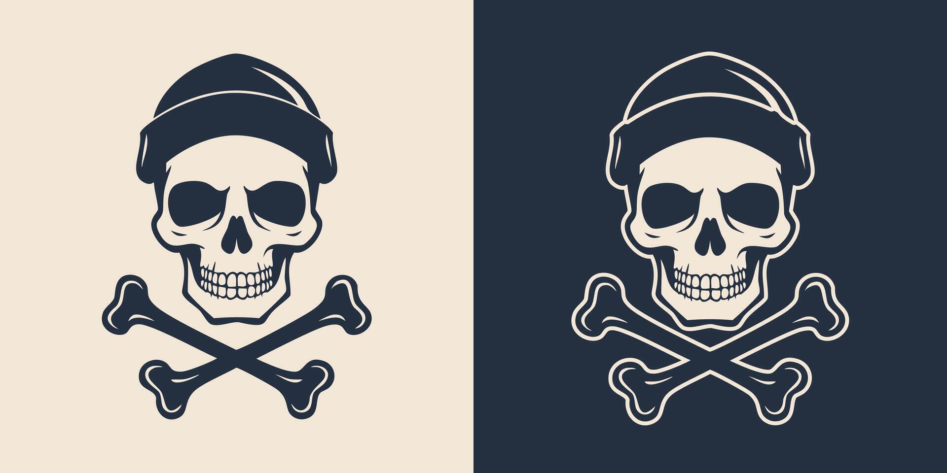 Skull and crossbones logos vector