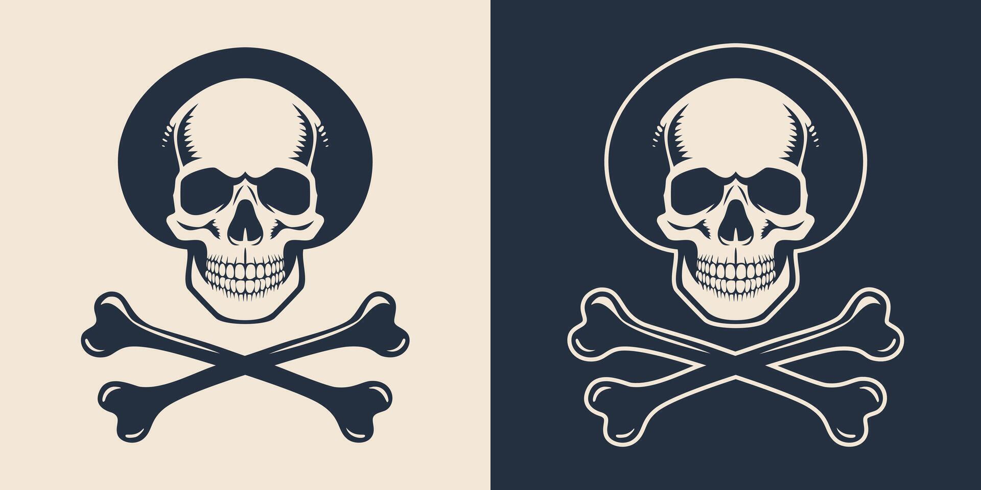 Two different skull and crossbones tattoo vector