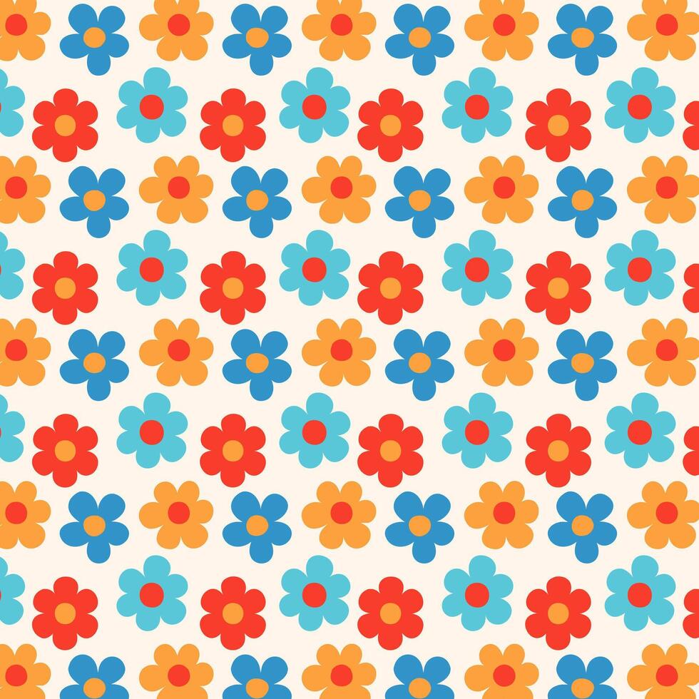 A colorful pattern with flowers on it vector