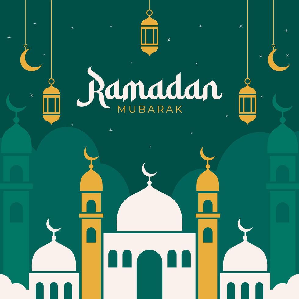 Ramadan kareem flat design background clip art icon lantern vector