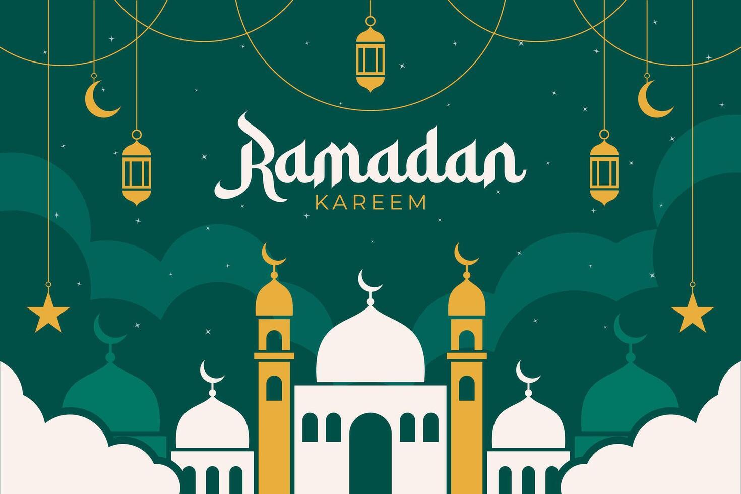 Ramadan kareem flat design background clip art icon illustration vector