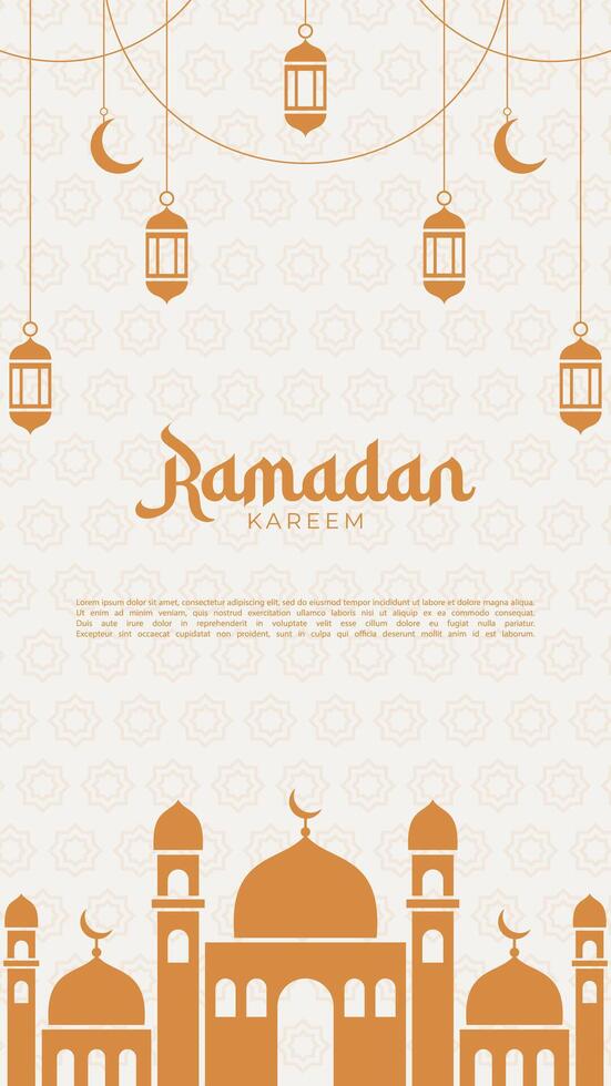 Ramadan Kareem flat design background template vector