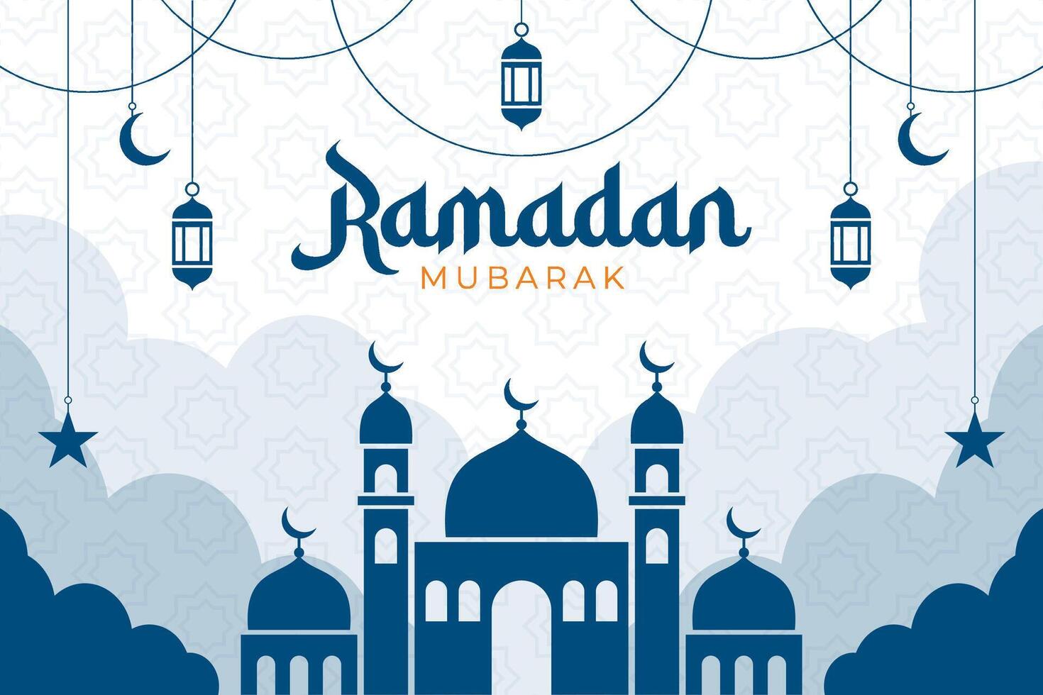 Ramadan kareem flat style design background vector