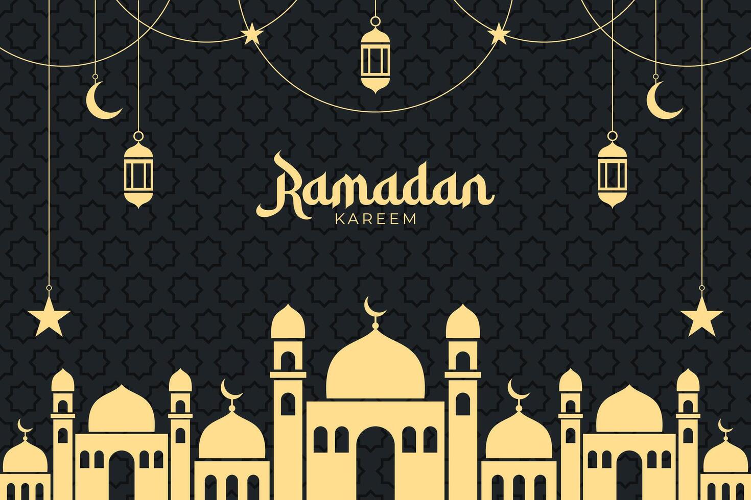 Ramadan celebration flat design background template vector