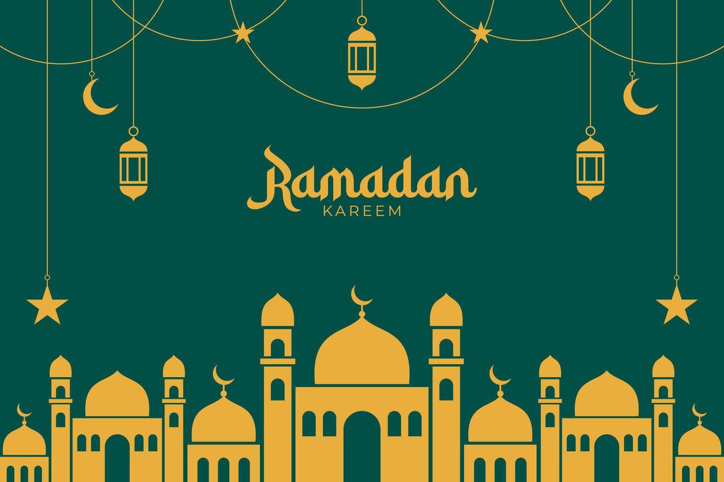Ramadan celebration flat design background vector