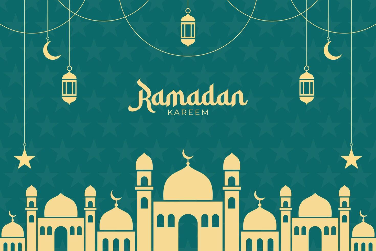 Ramadan kareem celebration flat design background vector
