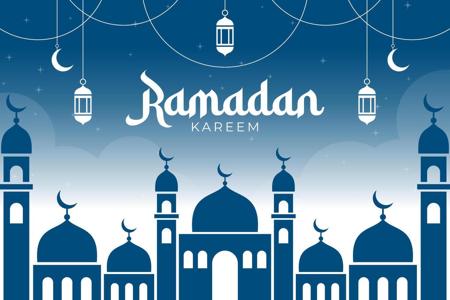 Ramadan celebration flat design background illustration vector