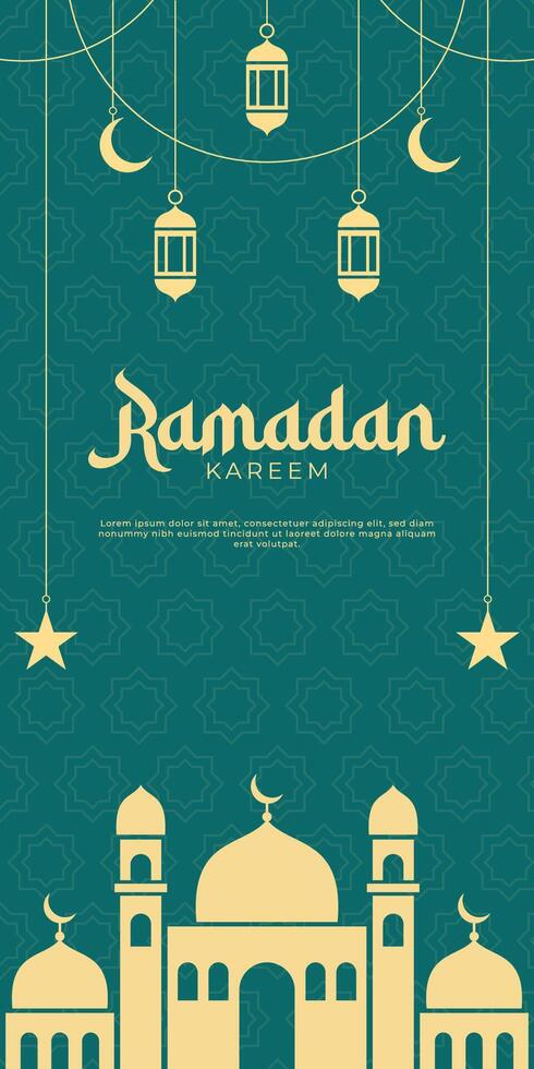 Ramadan celebration flat design illustration background vector