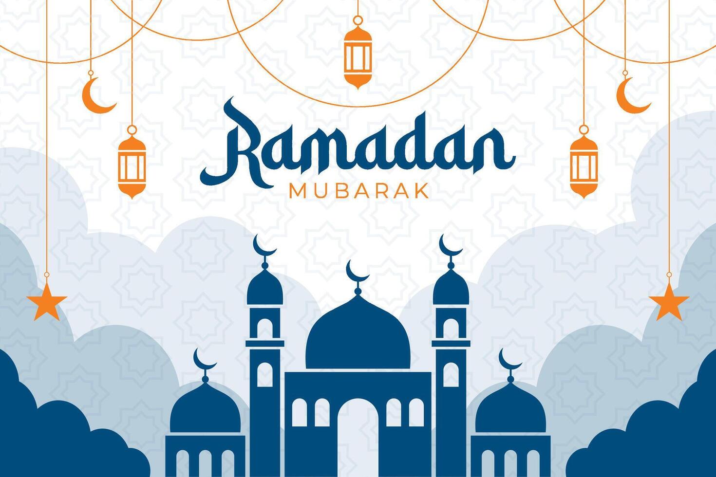 Ramadan celebration flat style background vector