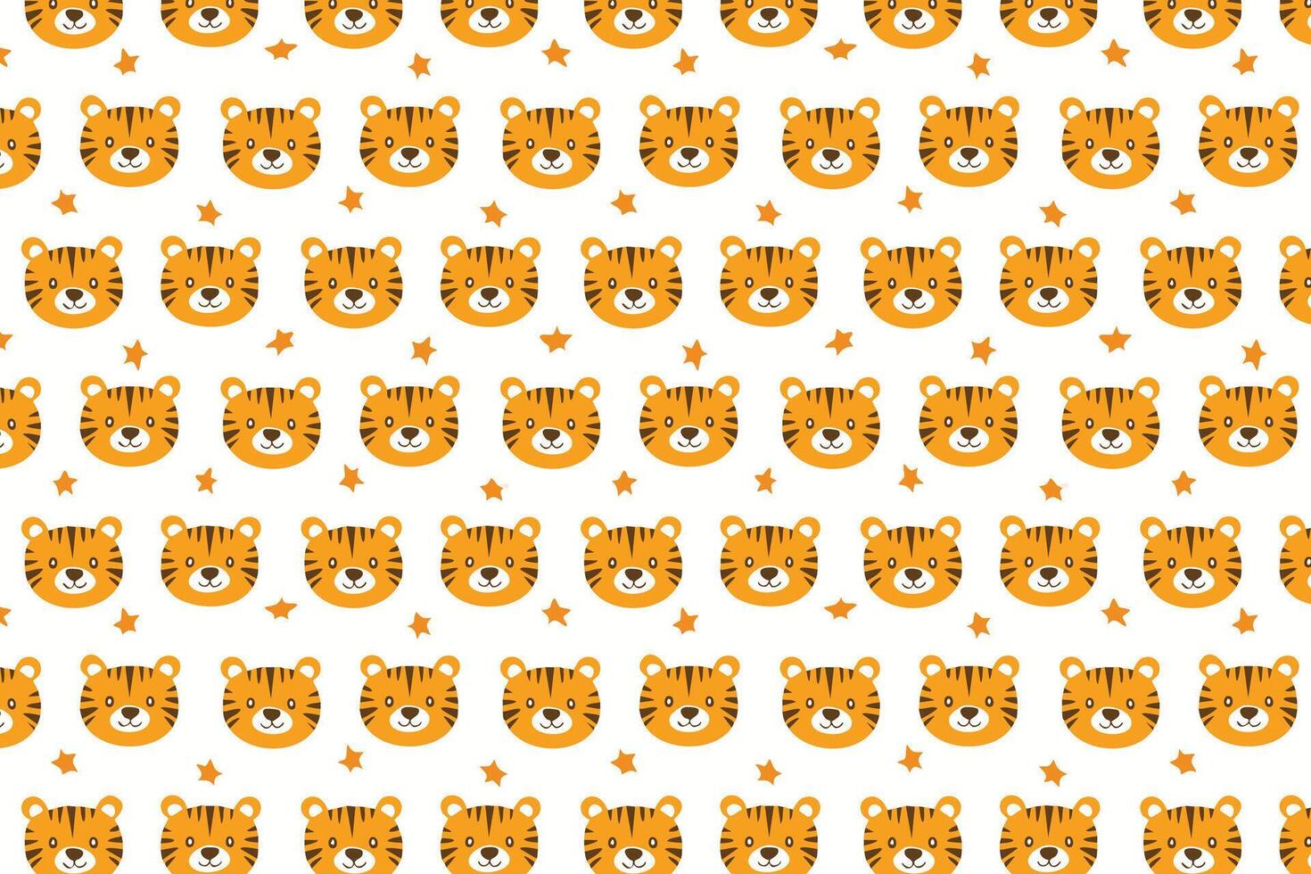 A pattern with orange and white tigers vector