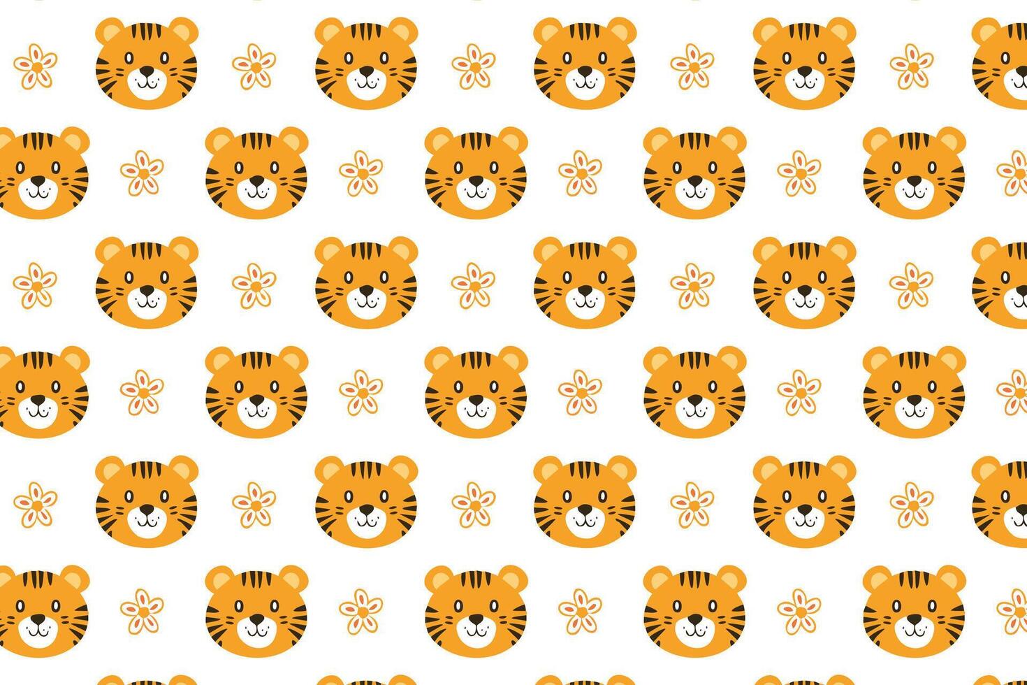 A pattern with a tiger's face on it vector