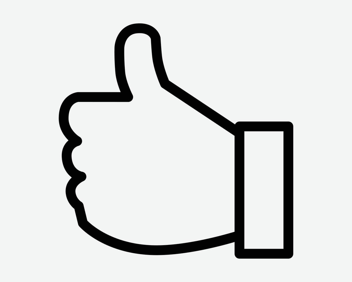 Thumbs Up Good Praise Up Vote Like Favorite Approve Approval Gesture Hand Thumb Finger Compliment Icon Black White Symbol Sign Graphic Illustration vector