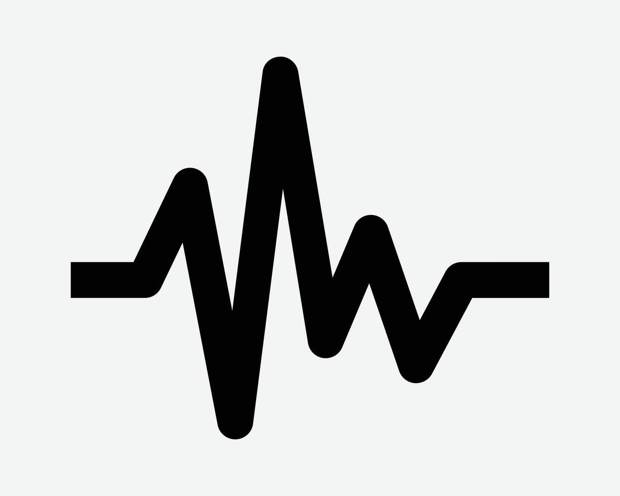 Earthquake Line Graph Heart Beat Heartbeat Tremmor Wave Outline Scan Shake Vibration Black White Icon Sign Symbol Graphic Illustration vector