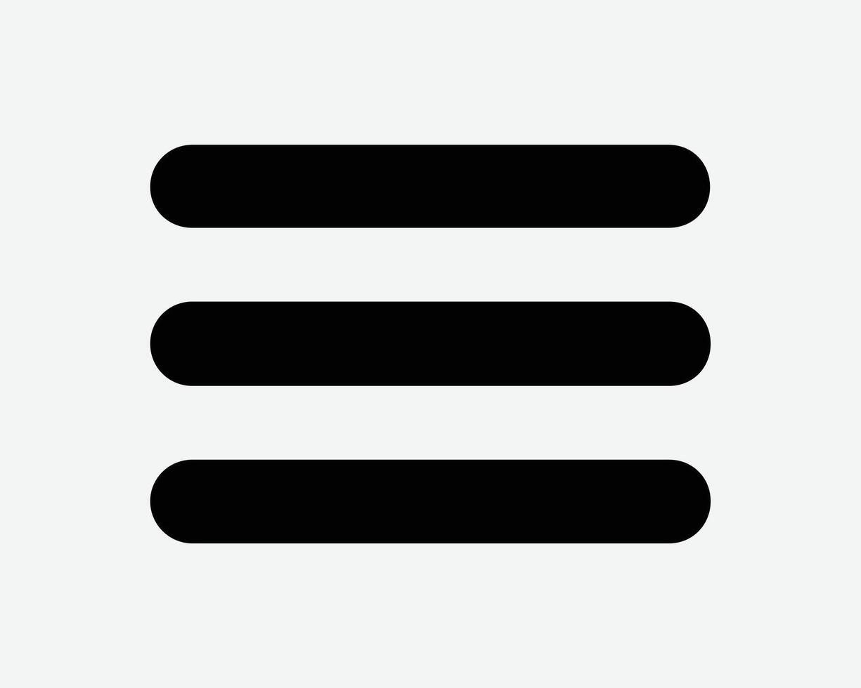 Hamburger Menu Selection Three Lines Option Website Navigation Navigate Open List Icon Black White Symbol Sign Graphic Illustration vector