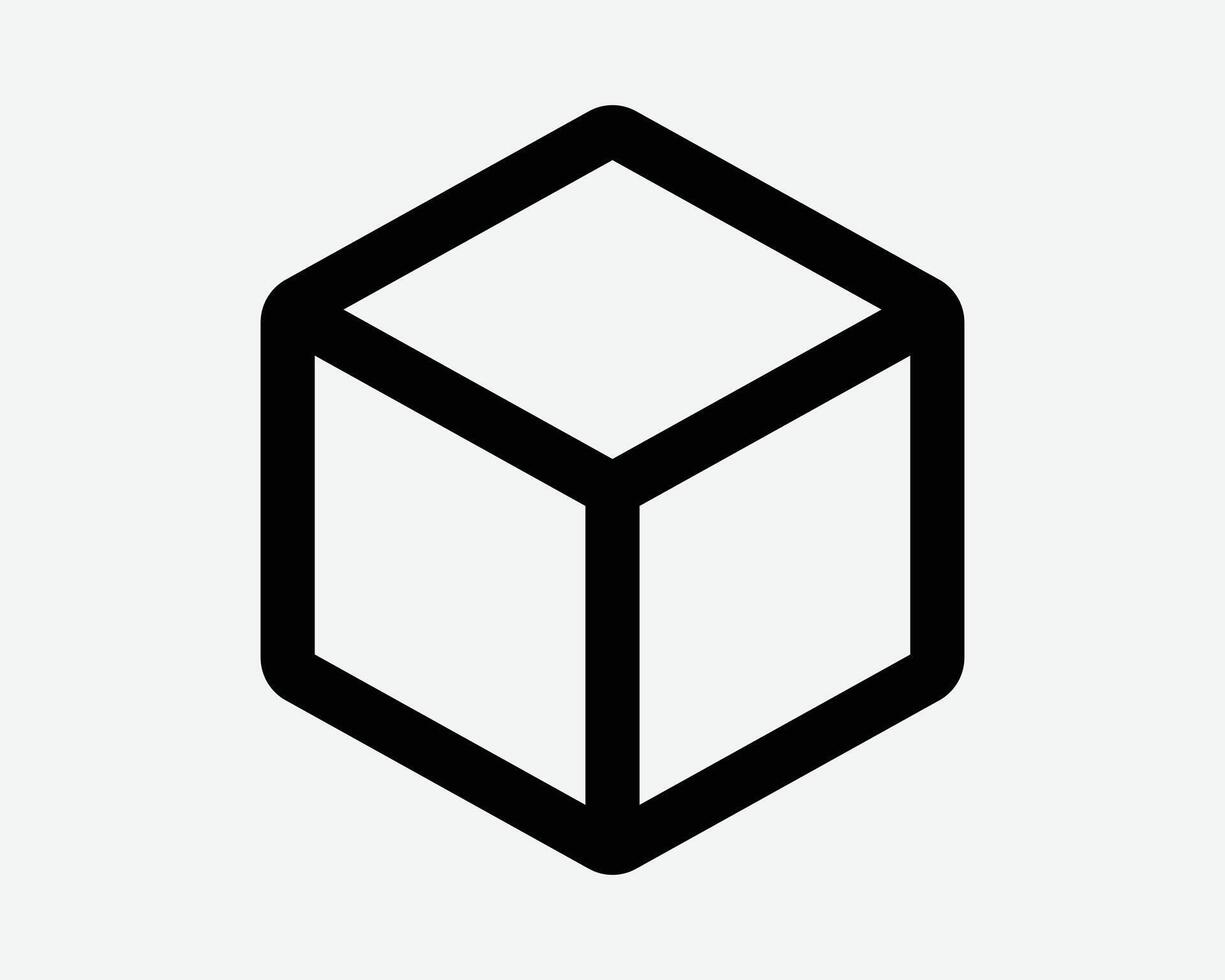 3D Box Square Cube Outline Line Shape Geometry Icon Sign Symbol vector