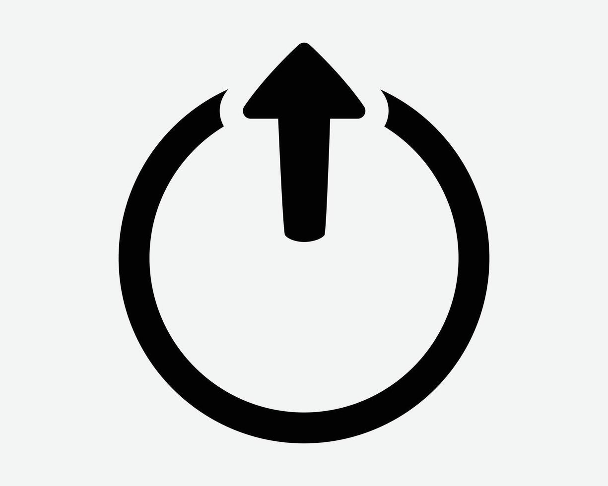 External Arrow Round Circle Exit Up North Straight Ahead Point Path Arrowhead Shutdown On Off Black White Icon Sign Symbol Graphic Illustration vector