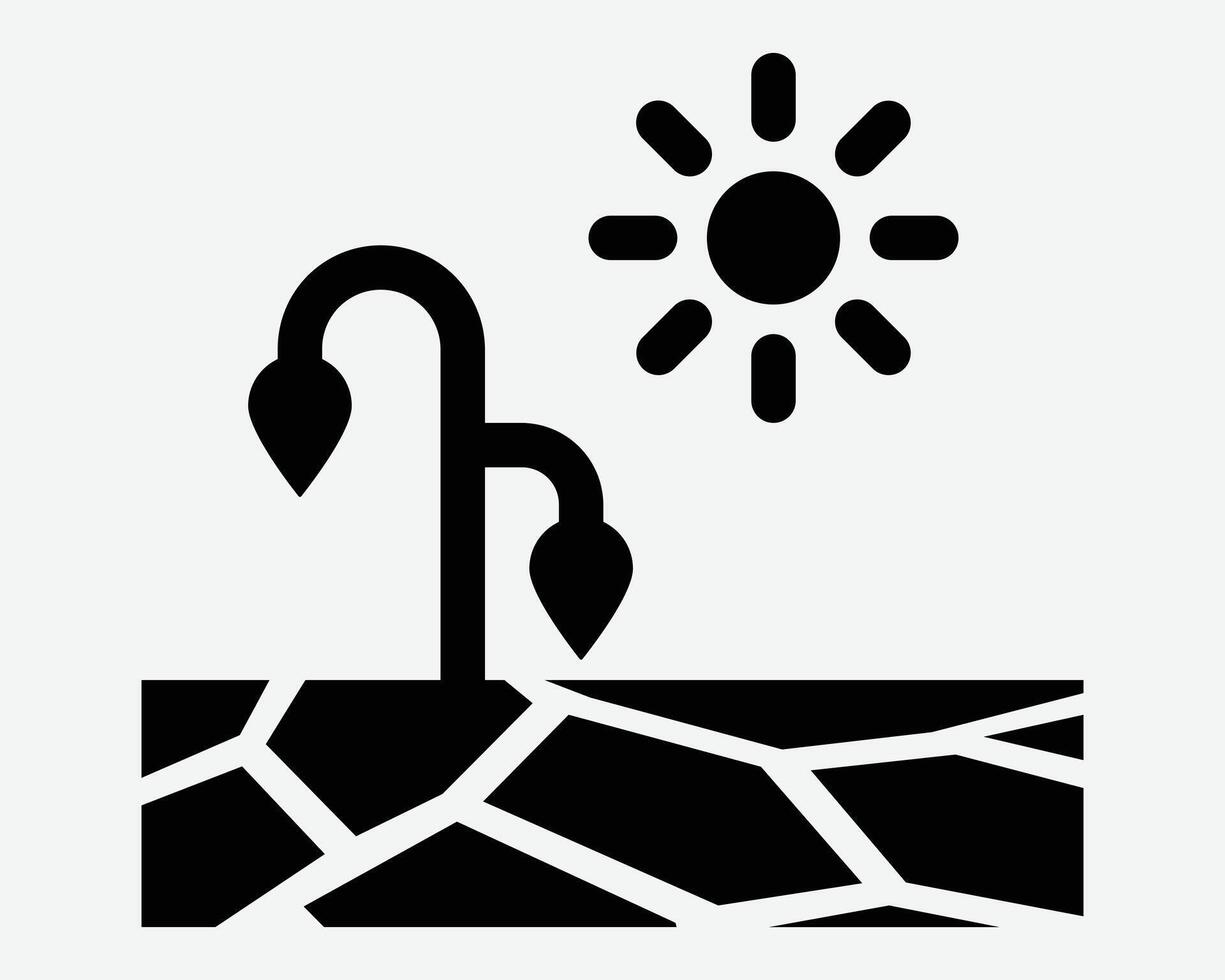 Drought Sun Plant Icon vector
