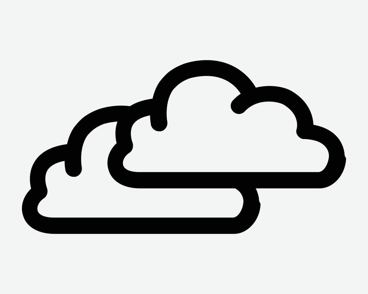 Cloud Outline Cloudy Sky Line Shape Weather Sky Clouds Natural Nature Fog Mist Foggy Smog Icon Black White Symbol Sign Graphic Illustration vector