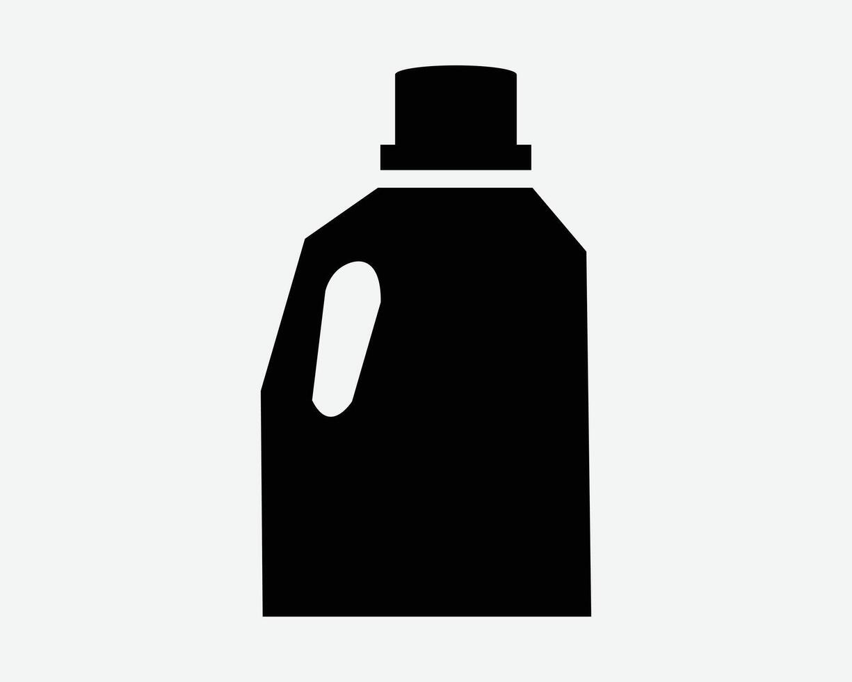 Laundry Detergent Soap Cleaning Supply Clean Wash Clothing Bottle Container Shape Black White Icon Sign Symbol Graphic Illustration vector