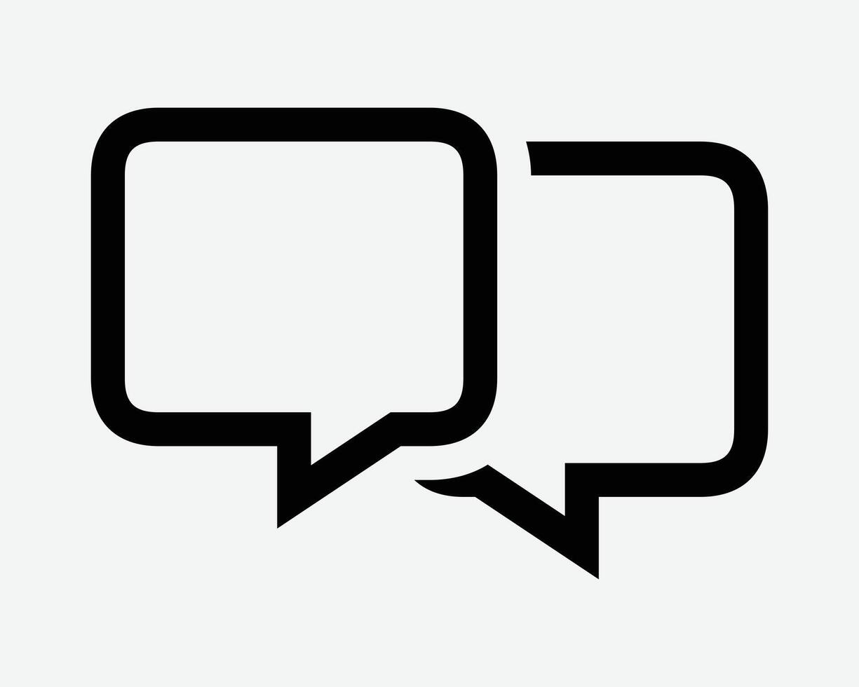 Conversation Dialogue Chat Bubble Speech Box Talk Talking Discuss Debate Empty Blank Outline Line Shape Icon Sign Symbol Graphic Illustration Artwork vector