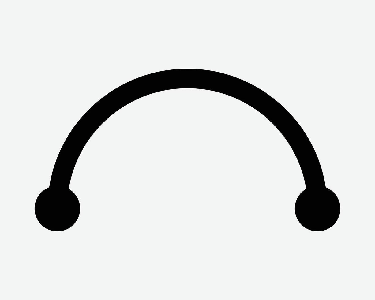 Arc Connect Two Point End to End Points Dot Icon Sign Symbol vector