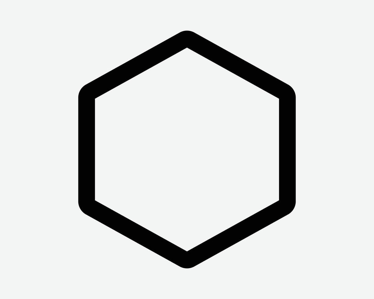 Hexagon Shape Outline Line Geometry Six Sides Polygon Icon Sign Symbol SVG Illustration Artwork vector