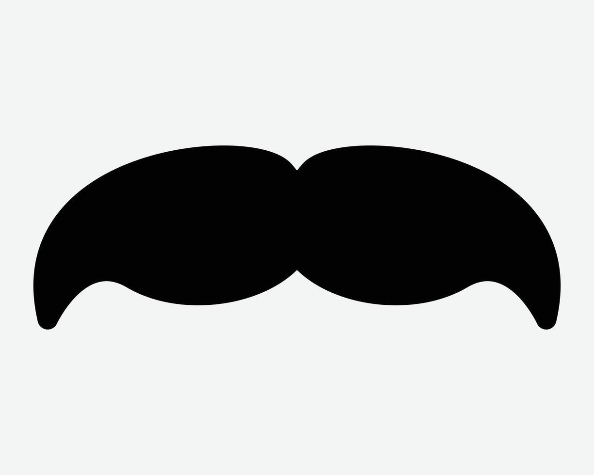 Mustache Facial Hair Moustache Shape Classic Men Man Beard Shape Outline Icon Black White Symbol Sign Graphic Illustration vector