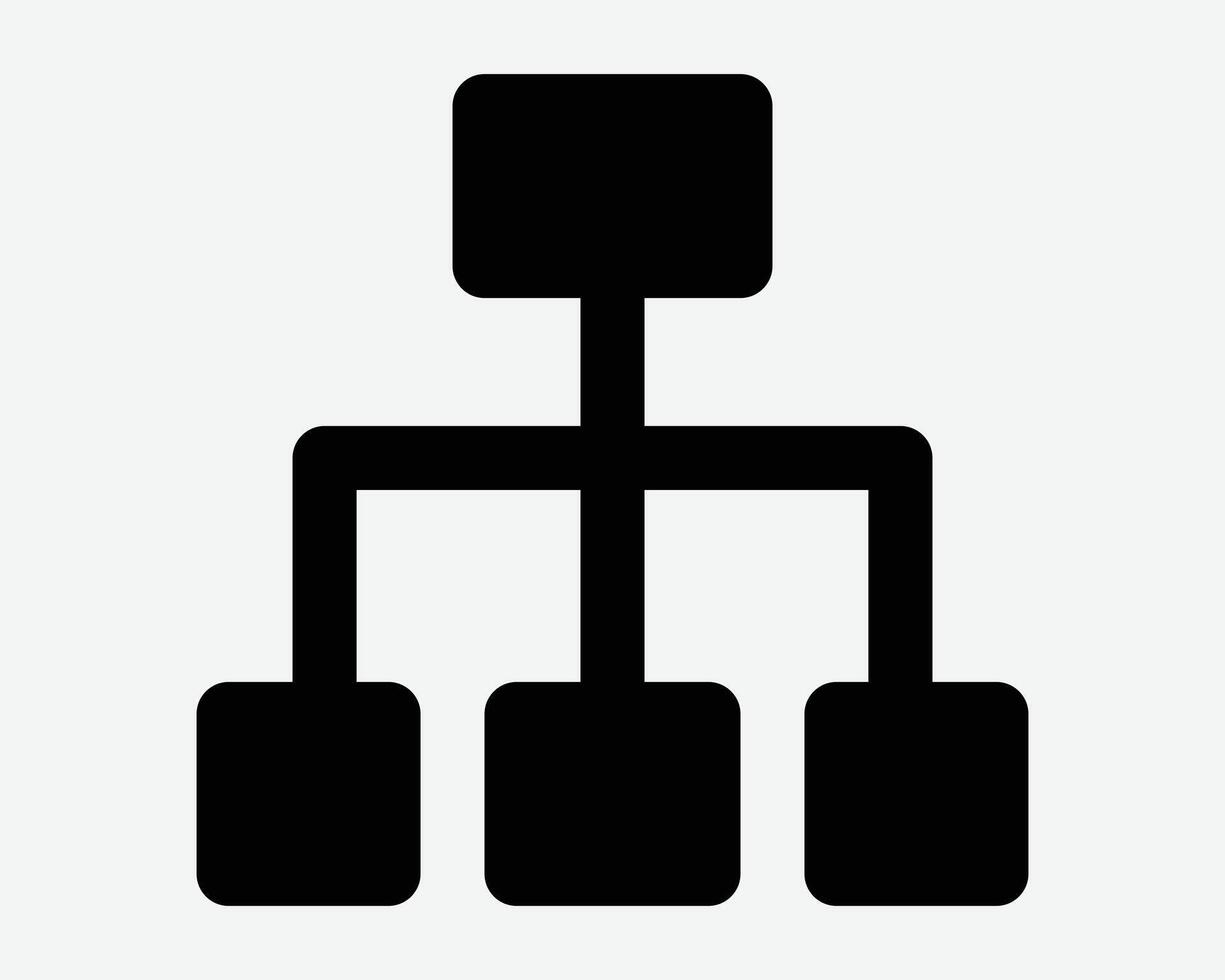 Organization Flow Chart Hierarchy Position Structure Company Geonology Network Connection Black White Icon Sign Symbol Graphic Illustration vector