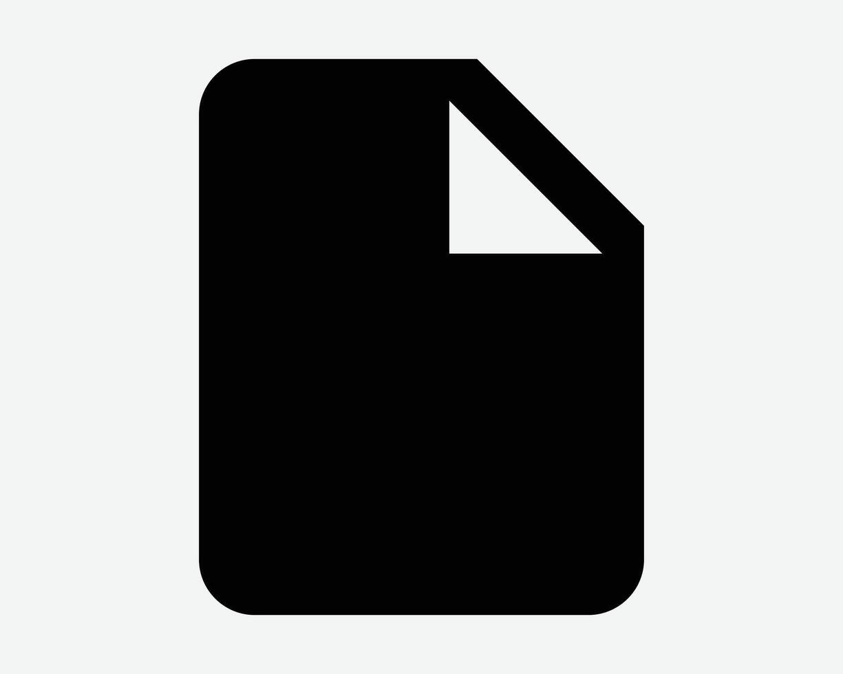 Paper File Document Archive Save Doc Page Fold Sheet Folder Computer Tech Black White Icon Sign Symbol Graphic Illustration vector