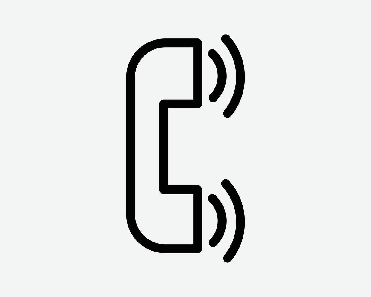 Phone Receiver Telephone Handheld Hand Set Communication Communicate Connect Call Icon Black White Symbol Sign Graphic Illustration vector