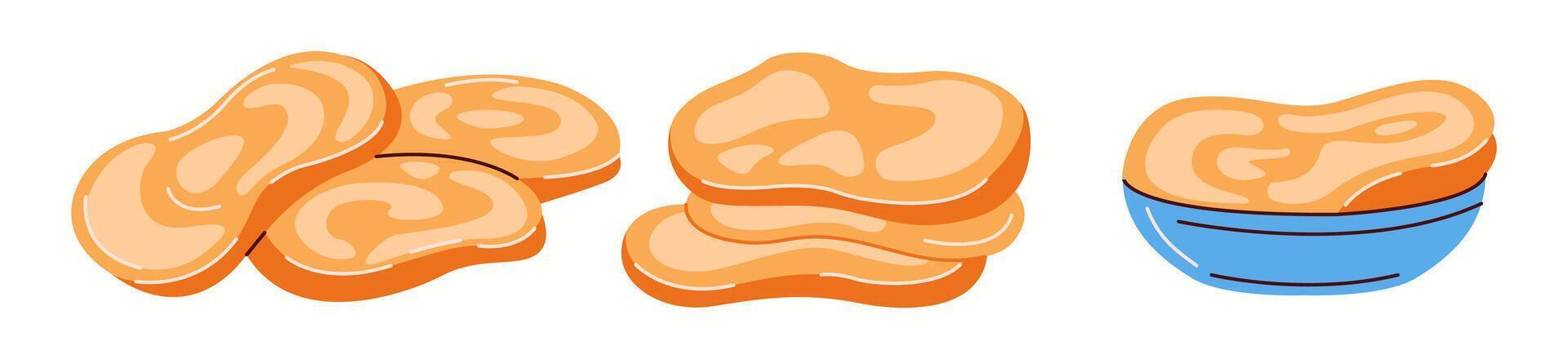 Flat illustration of SCOBY, the living culture used in kombucha fermentation. A key probiotic ingredient for brewing homemade fermented tea. vector