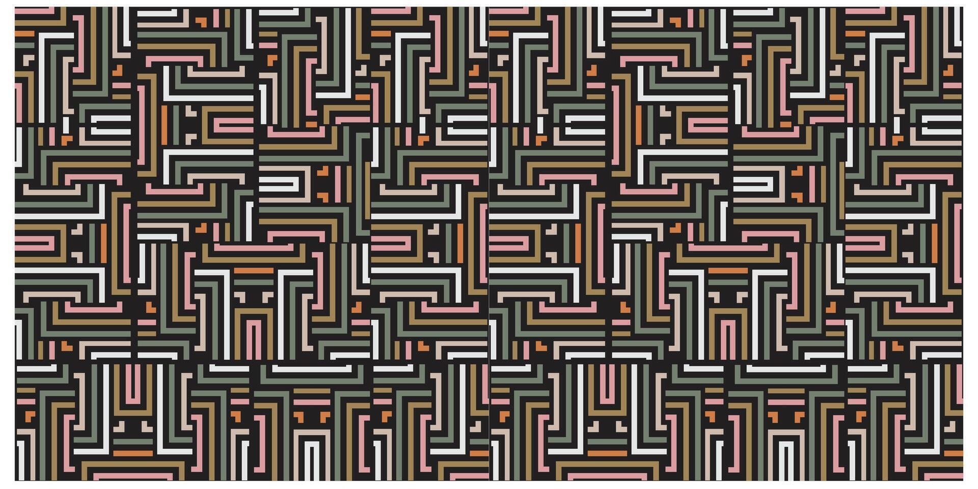 Beautiful decorative abstract Geometric Print Pattern with Exotic Background, Seamless Artwork Design to Ready for Work. vector