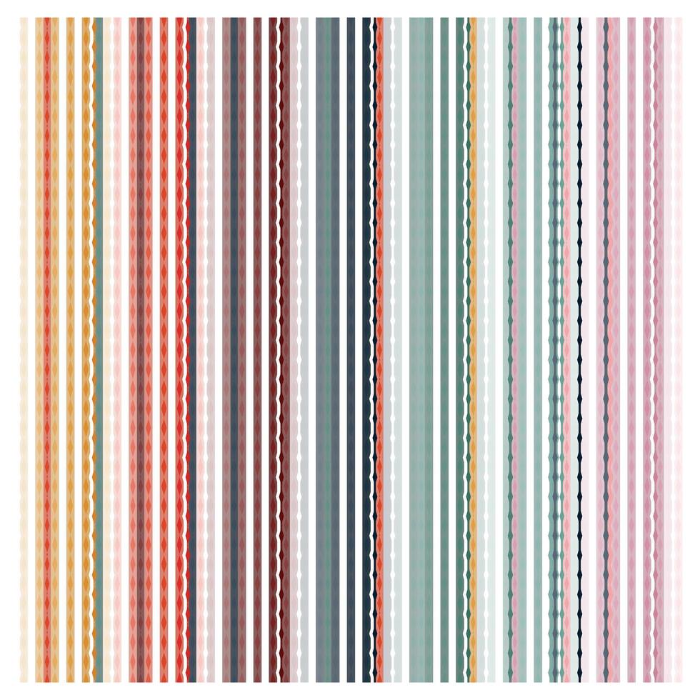 A vibrant pattern of vertical stripes in various colors, featuring intricate designs and textures in a playful arrangement. vector