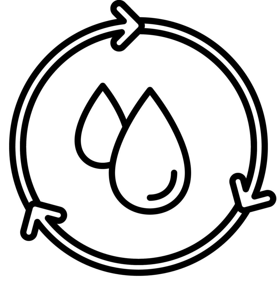 water cycle cyclic outline icon vector
