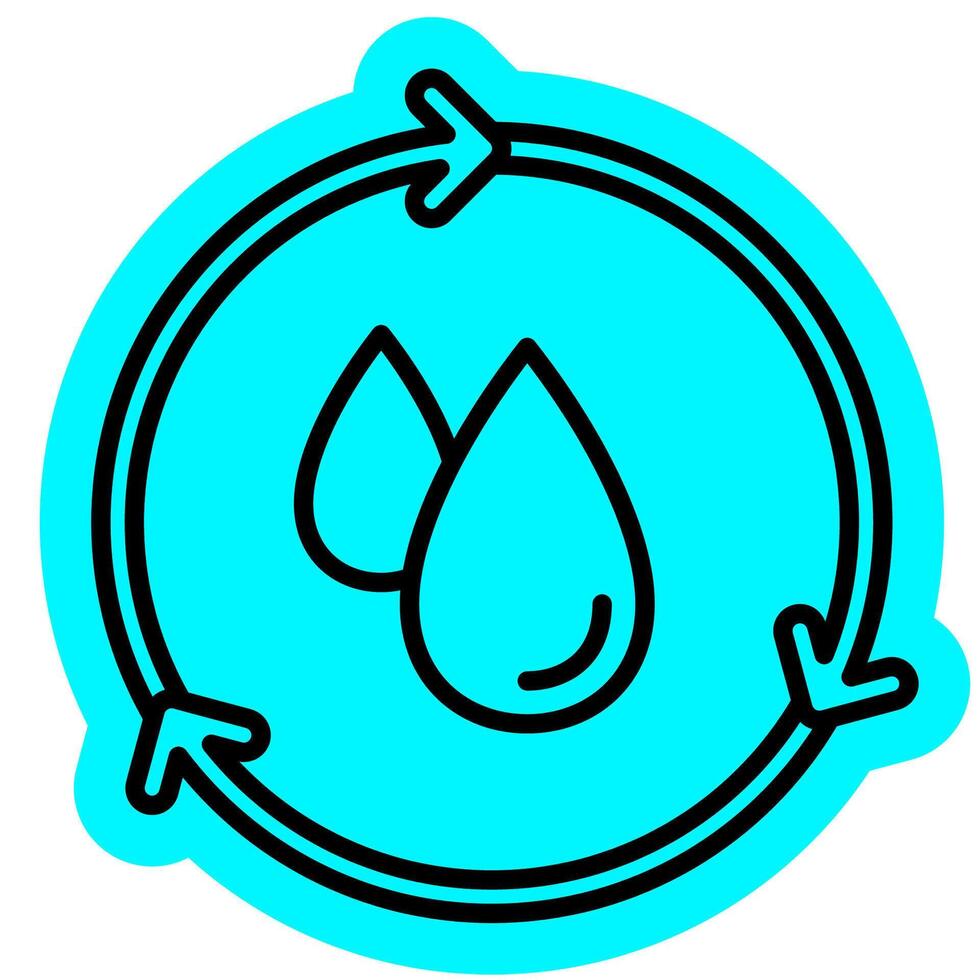 water cycle cyclic outline outline color icon vector