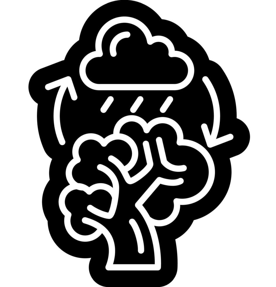 water cycle hydrological solid icon vector