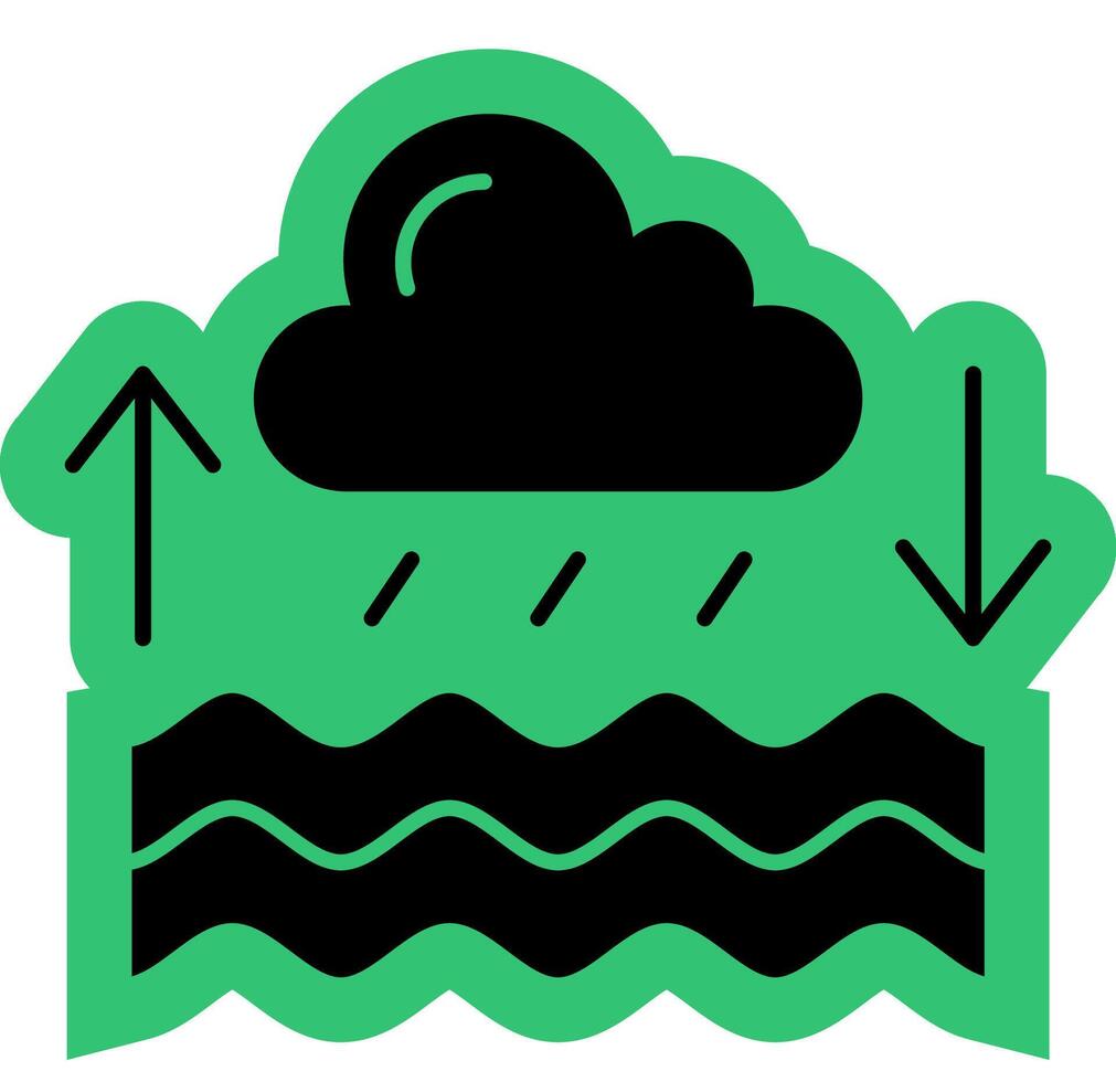 water cycle precipitation solid colour icon vector