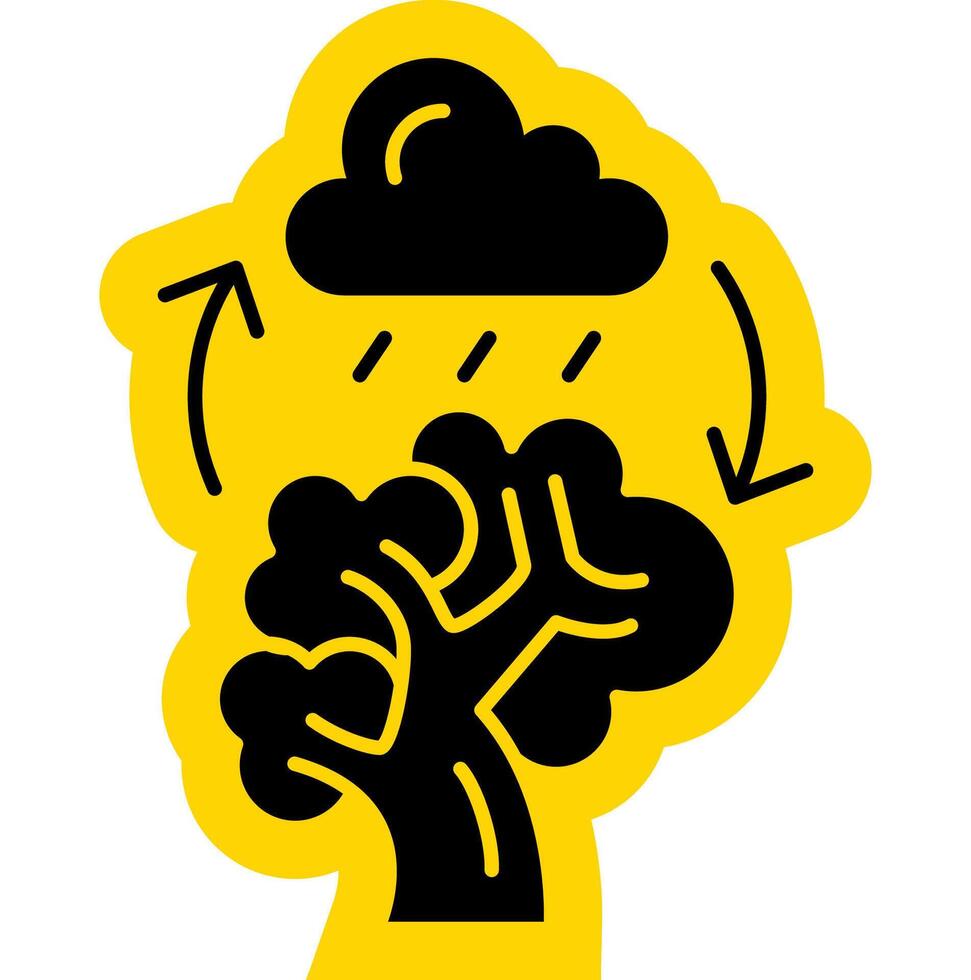 water cycle hydrological solid color icon vector