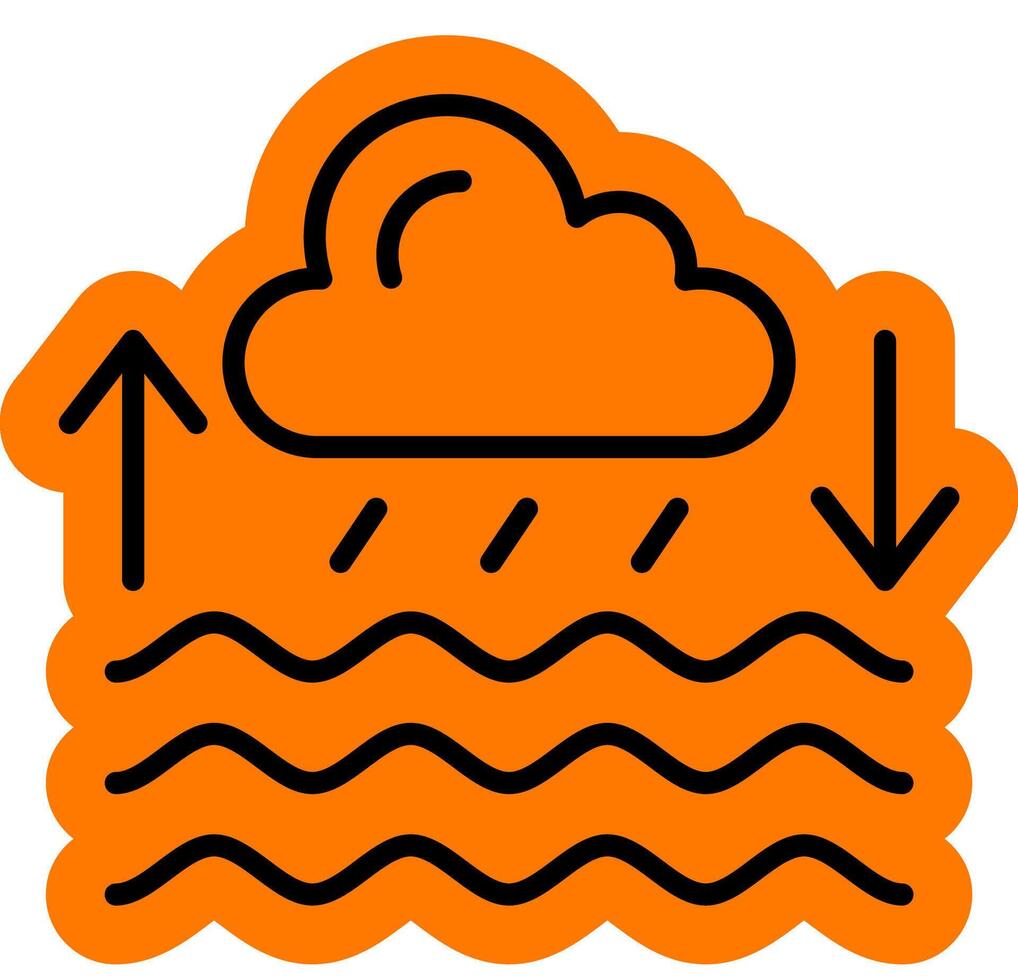 water cycle precipitation outline colour icon vector