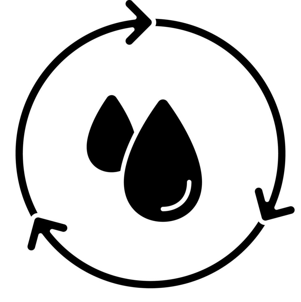 water cycle cyclic glyph icon vector