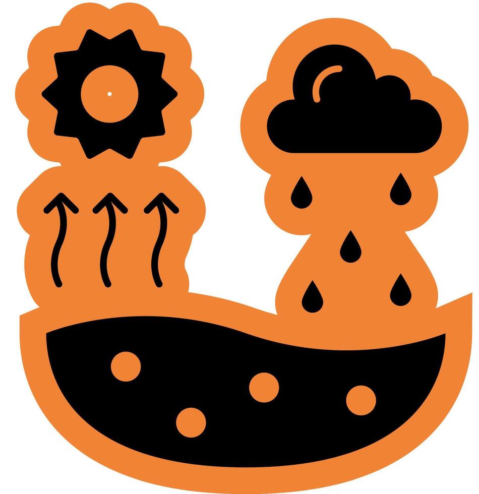 evaporation cycle solid color icon vector