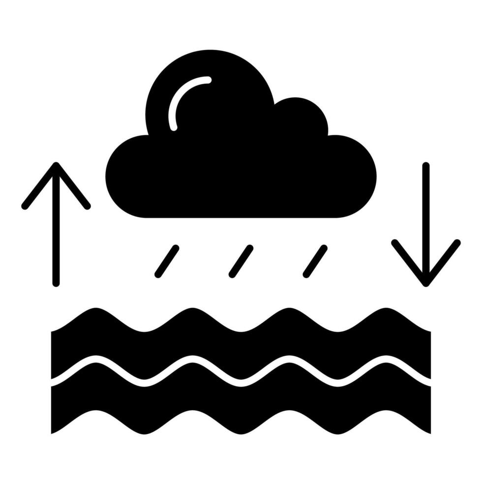 water cycle precipitation glyph icon vector