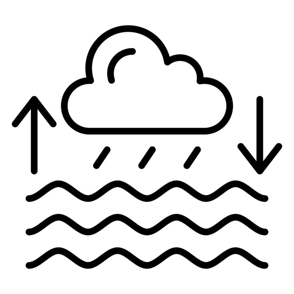 water cycle precipitation outline vector