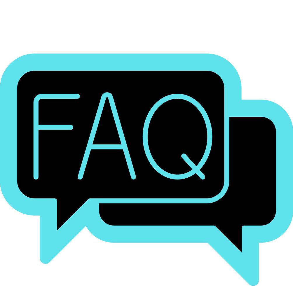 FAQ service support solid color icon vector