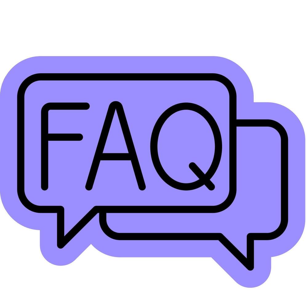 FAQ service support outline colour icon vector