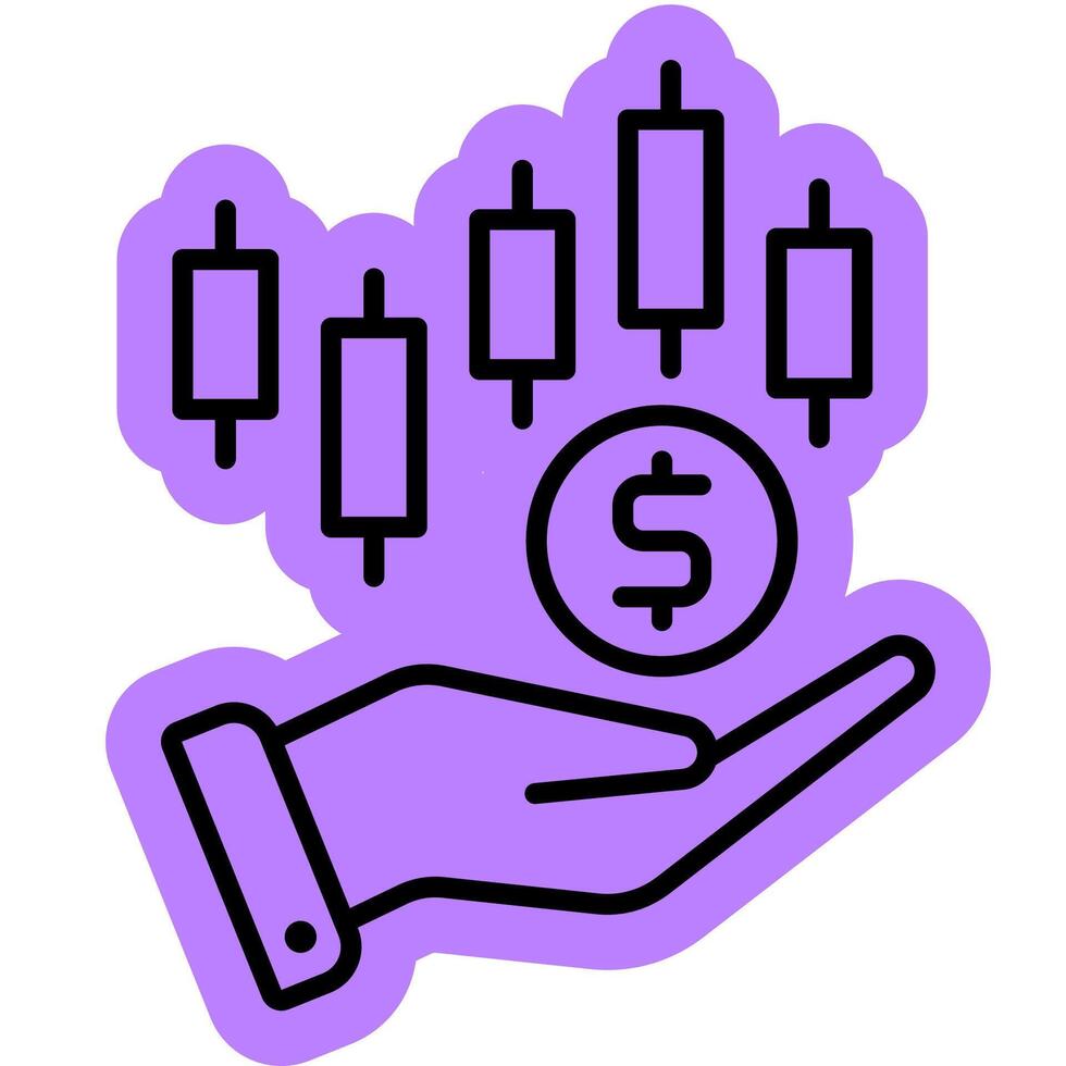 Stock Investment graph outline color vector