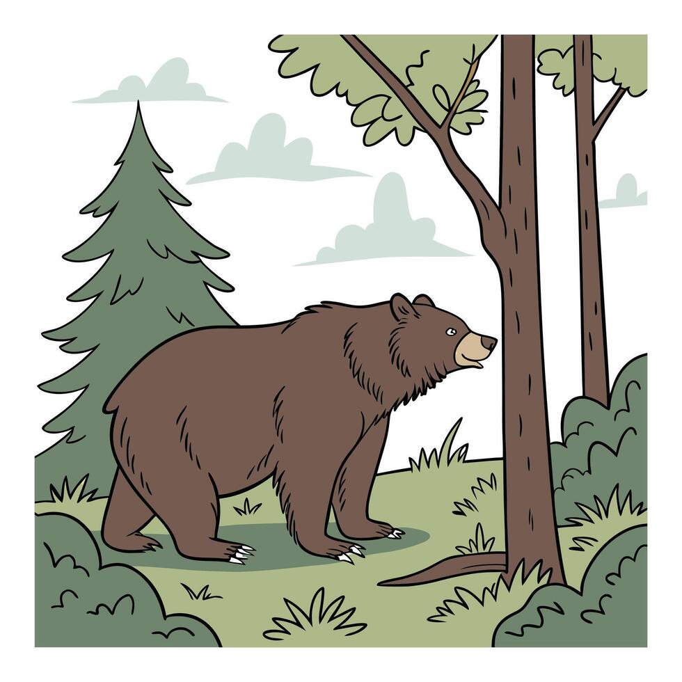 Bear in the forest vector
